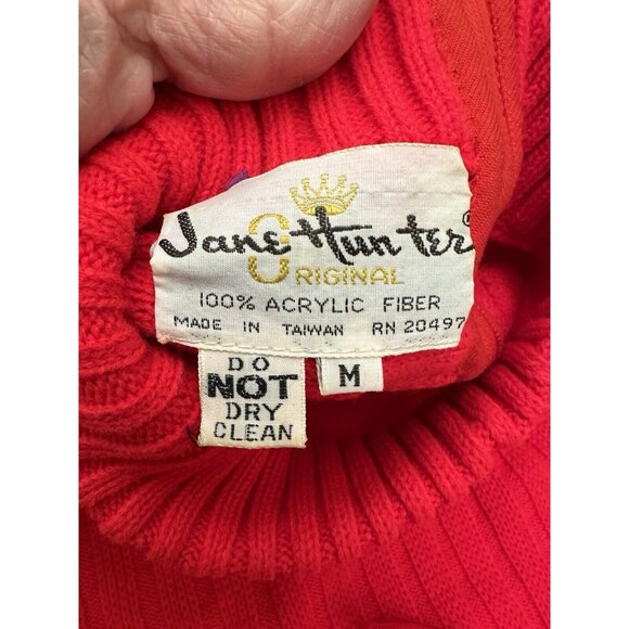 Vintage Original Jane Hunter Cable Rib Mock Neck Sweater Size Medium - Picture 9 of 9